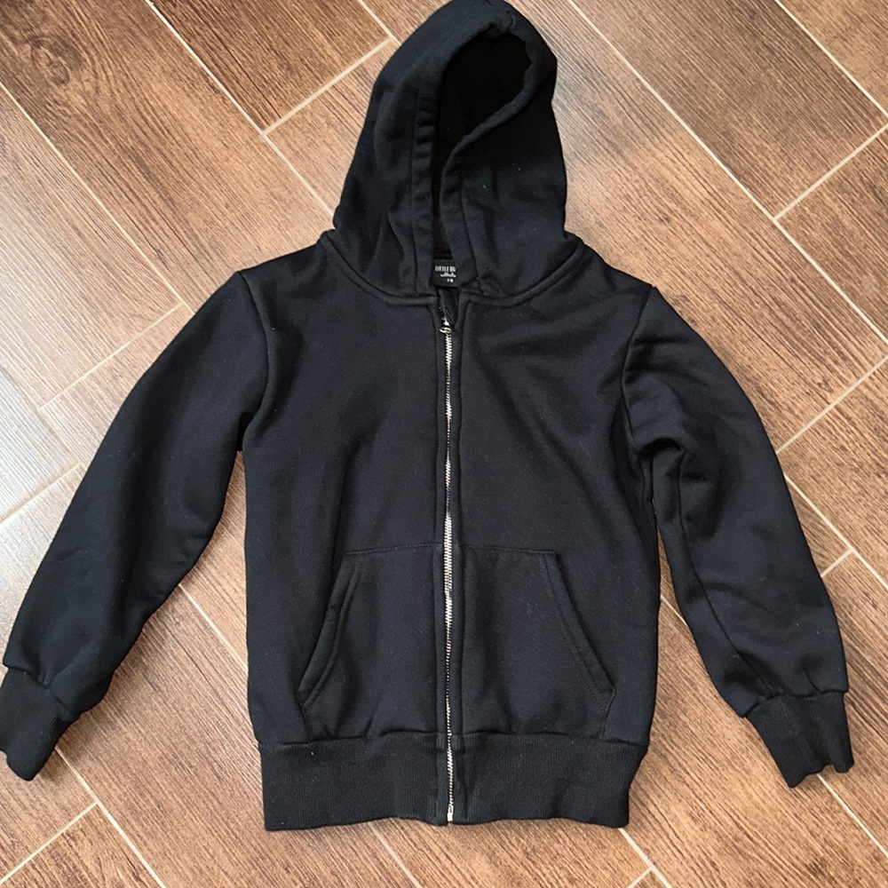 Little Bipsy Classic Zip Hoodie - Black sz 7-8 NWOT